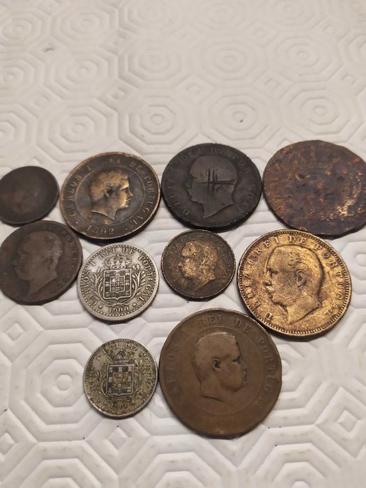 Lote de 10 moedas dos Reis antigas monarquia