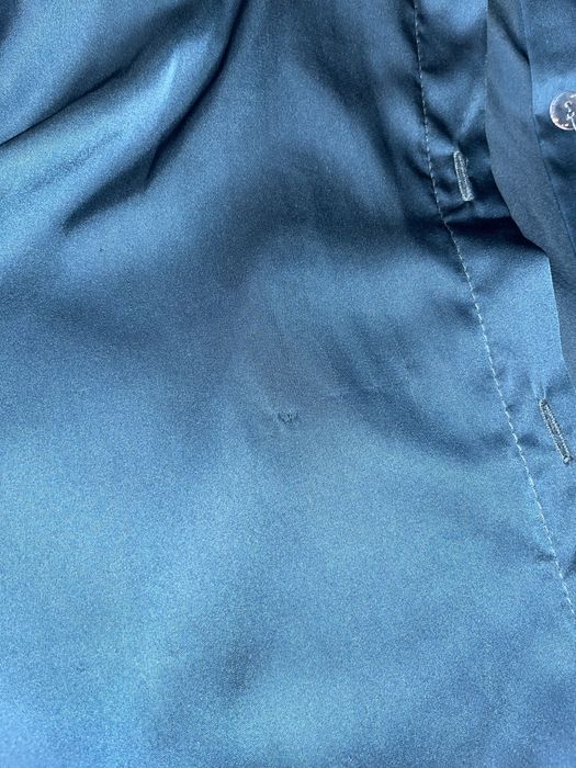 Атласний костюм синій жіночий