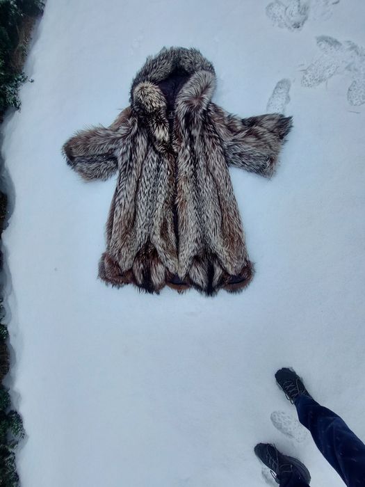 Розкішна довга шуба з натуральної чорнобурки (бренд ЛЕNA)