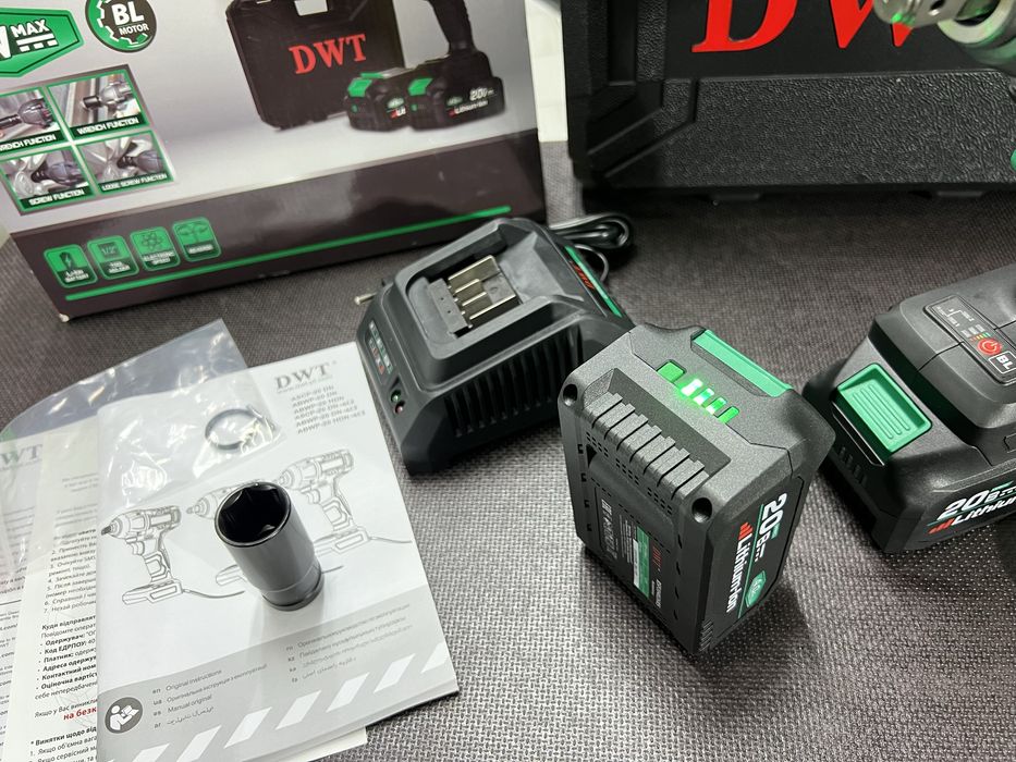 Бесщеточный ударный аккумуляторный гайковерт DWT ABWP-20 HDN-4C2 BMC