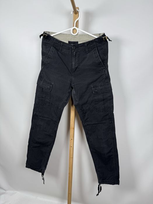 Carhartt Aviation Pant męskie czarne spodnie cargo bojówki bawełniane 28x32