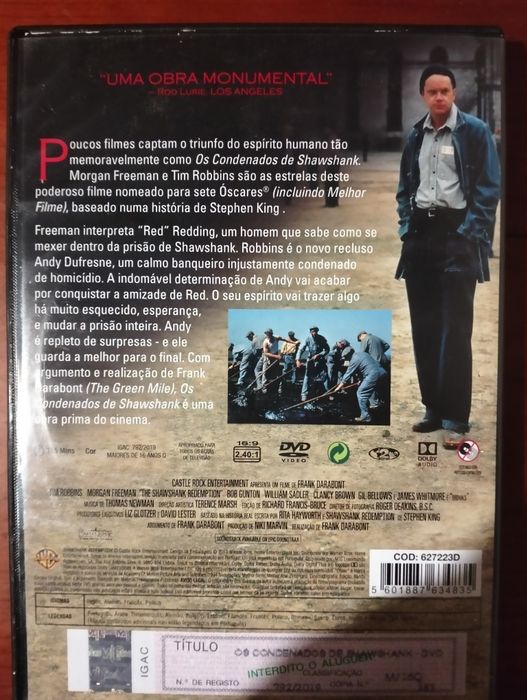 DVD Os Condenados de Shawshank