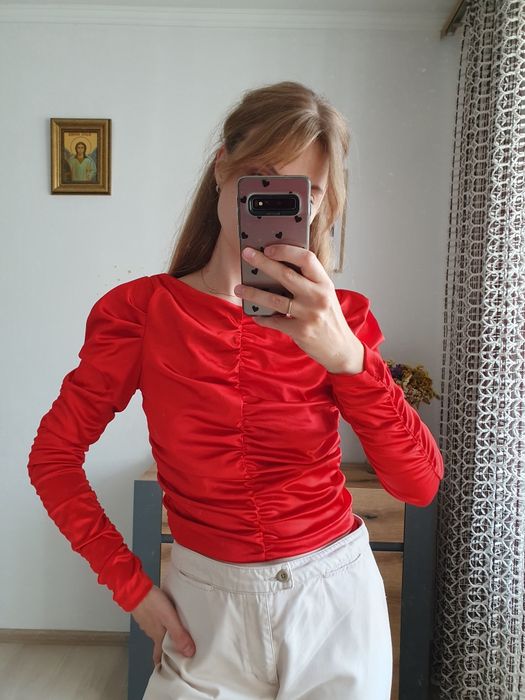 Атласна блуза H&M