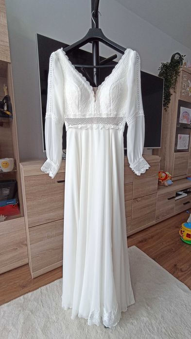 Suknia ślubna Dama Couture boho, retro, romantyczna, rozmiar S