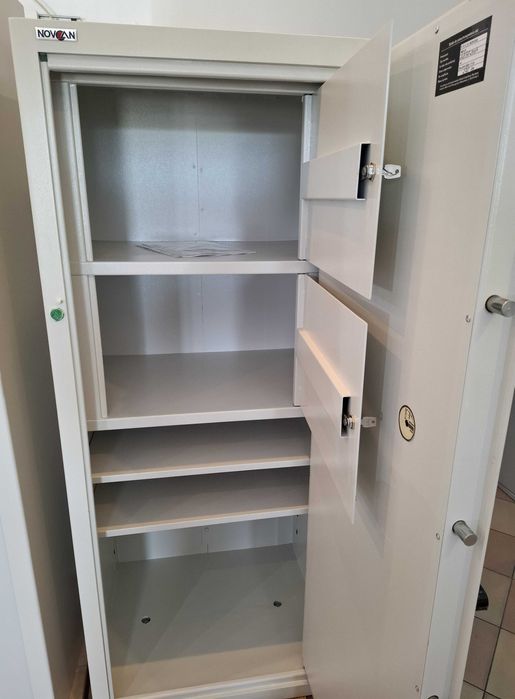 Sejf szafa pancerna metalowa Novcan, 270 kg, dwie skrytki, dwa zamki