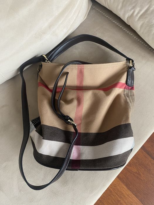 Burberry torba torebka typu shopper krata duża oryginał