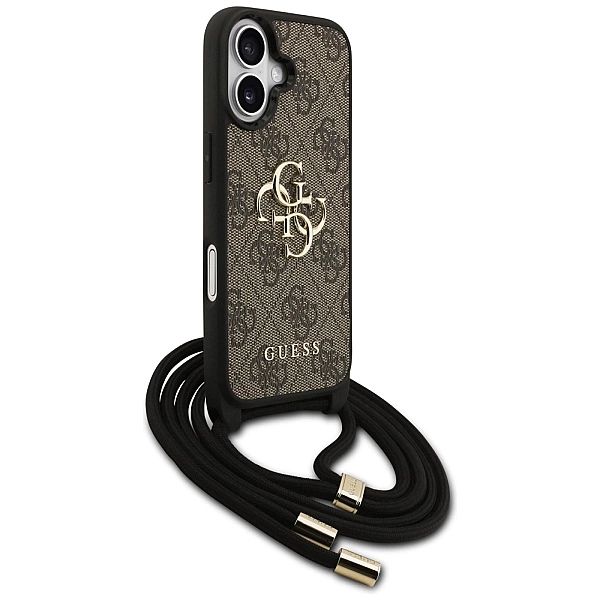 Etui Guess 4G Big Logo Cord Stap Crossbody na iPhone 17 - brązowe