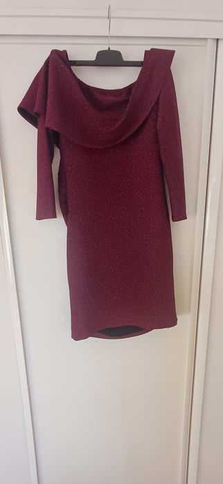 Sukienka burgund błyszcząca Ryłko