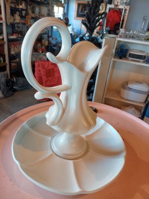 Conjunto de jarro e prato olaria OAL