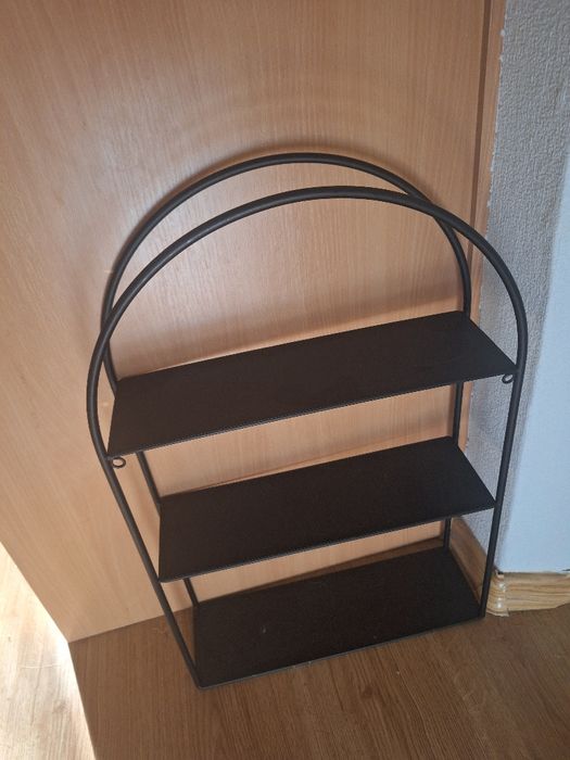 Czarna metalowa półka regalik 2 sztuki