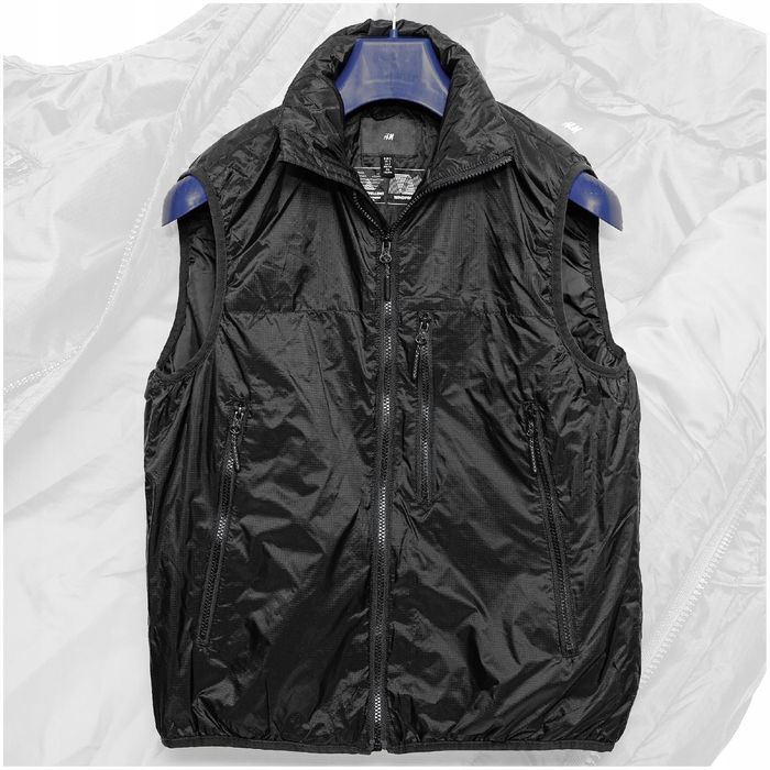 H&M | Czarny Bezrękawnik Męski Outdoor Wiatroodporna Kamizelka | r. S