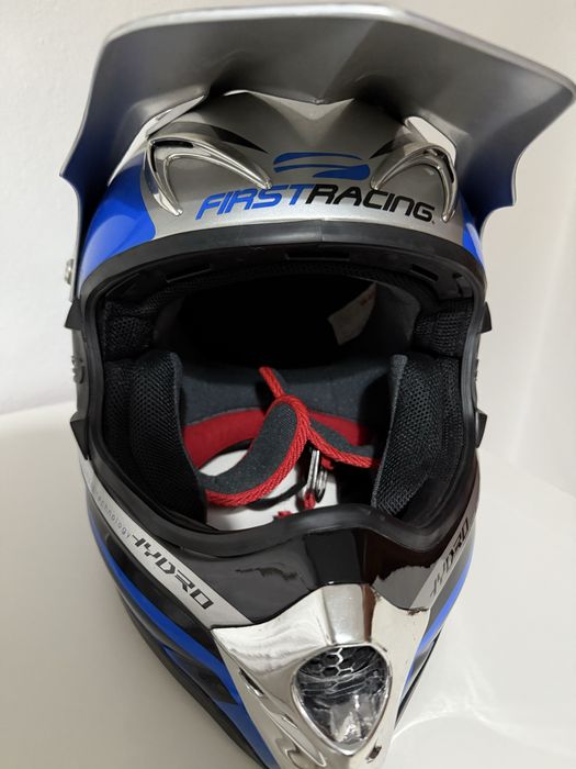Capacete Motocross Firstracing Hydro Azul S