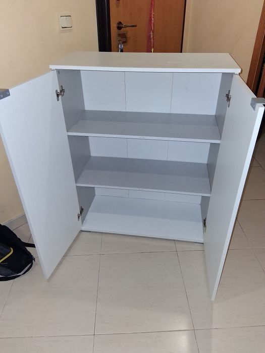 Armário madeira branco 100cm x 80cm x 35cm.
