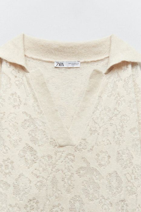 Zara sukienka z dzianiny pointelle