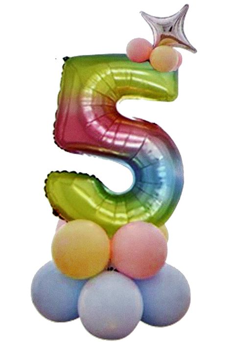 Balon cyfra 5 z zestawem balonów ozdoby urodziny okazja rocznica