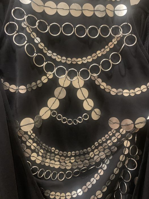 Túnica malha seda e detalhes prata