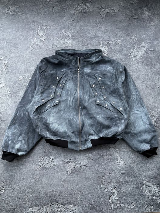 baggy textured faded denim jacket sk8 y2k opium vintage