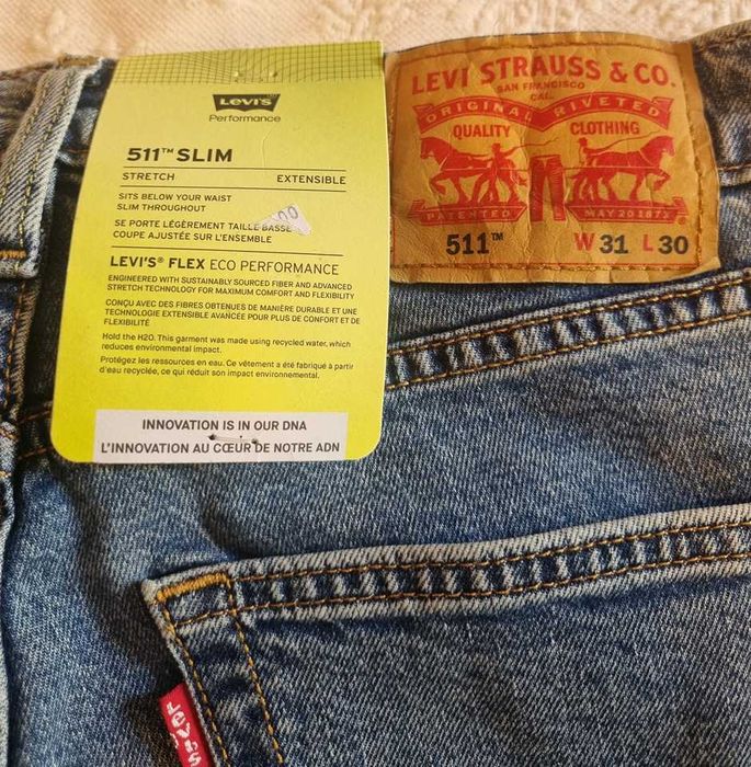 Calça Azul Ganga: Levis 511 Slim jeans (w31 L30) Originais - NOVAS