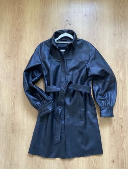 Тренч шкіряний ASOS пальто шкіряне куртка