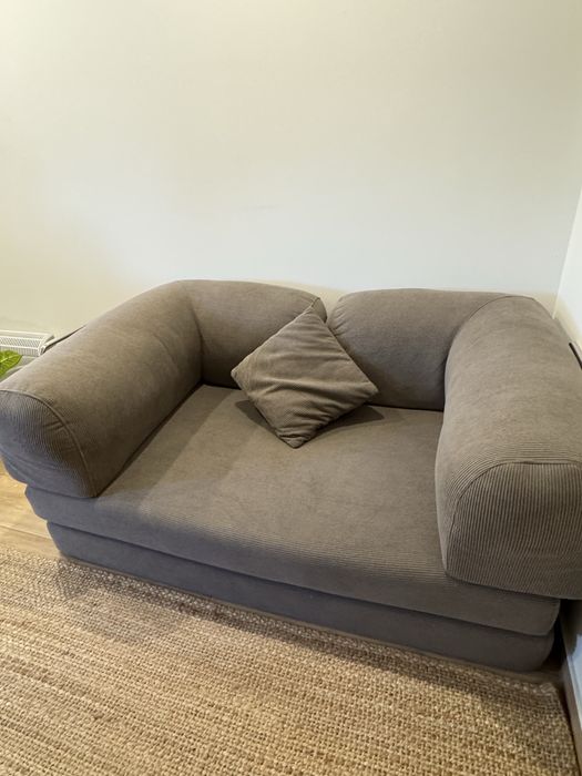 Sofa-cama veludo Teddy castanho  150cm