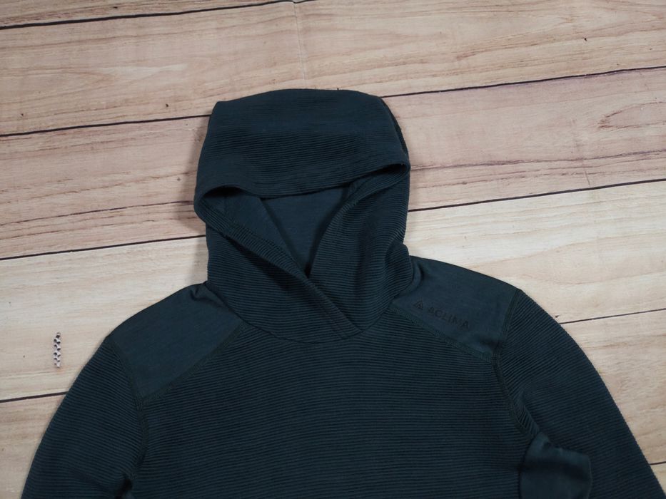 ACLIMA Bluza Damska z Kapturem Wełna Merino Logo r. M