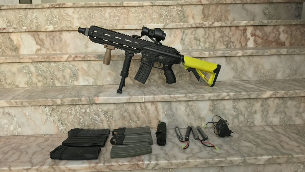 Airsoft ICS CXP-16 Long + 6 Carregadores + Extras