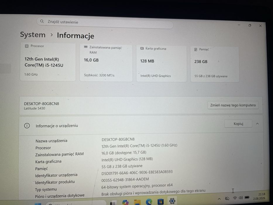 Laptop Dell Latitude 5430