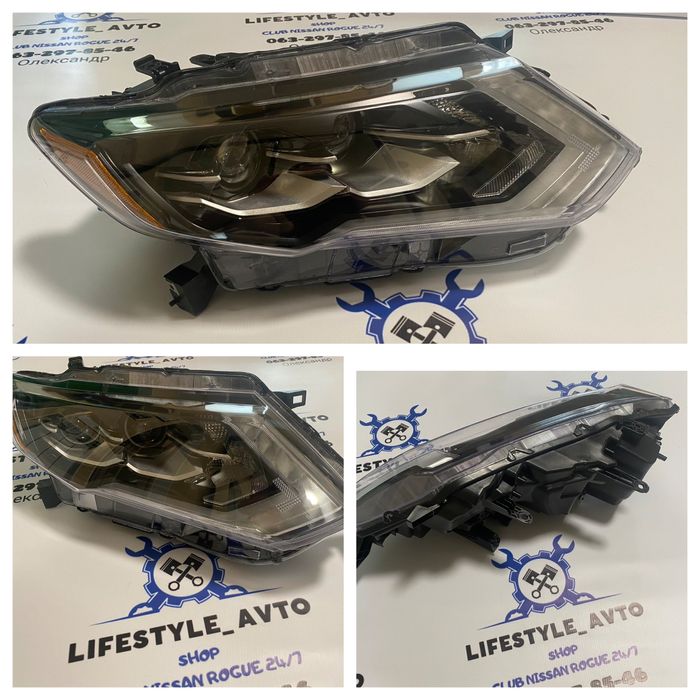Фары Nissan rogue Фары Нисан рог фул лед, фары галогенки, рестайлинг