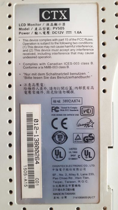 Monitor CTX PV505