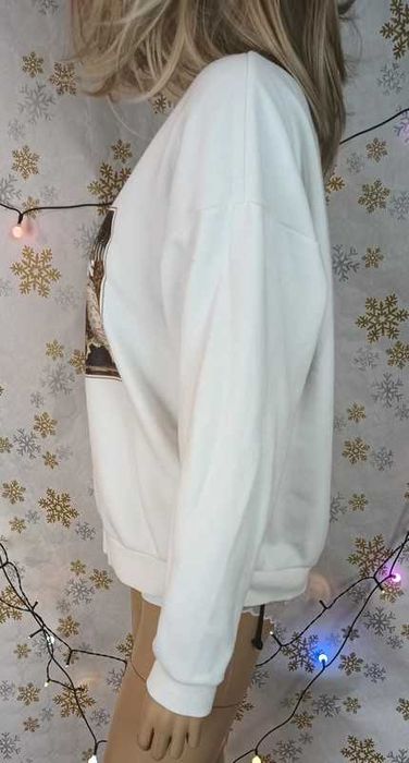 Bluza damska C&A biała z nadrukiem, rozmiar XL, bawełniana