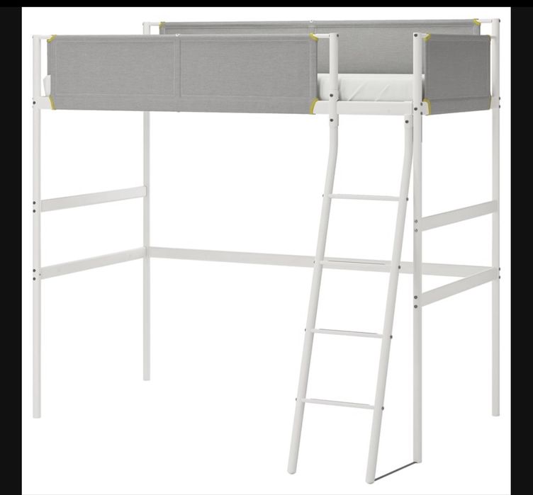 Metalowe biale lozko pietrowe Vitval z ikea