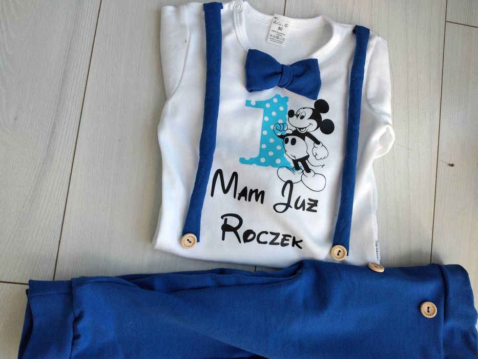 Komplet karmelowy na pierwsze urodziny rok chłopiec