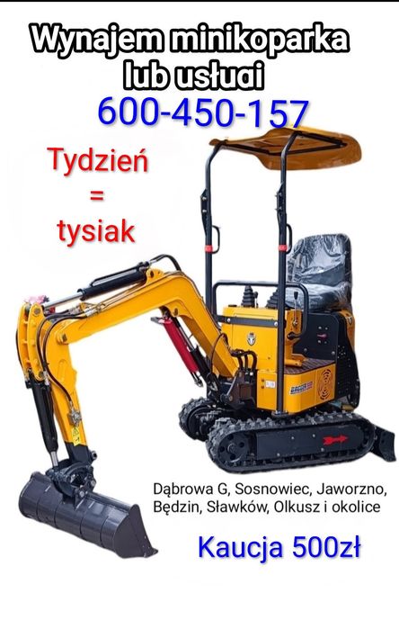 Minikoparka, usługi, wynajem