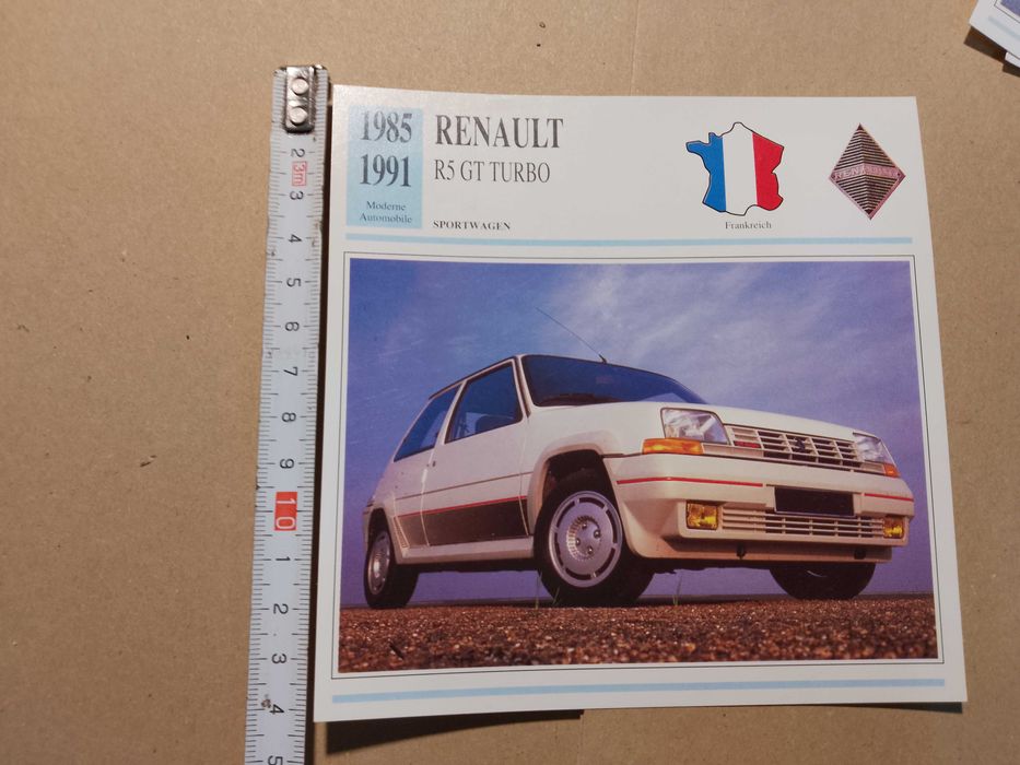 kolekcjonerska karta samochodu Renault R5 GT Turbo