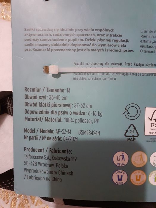 Nowe szelki dla pupila M