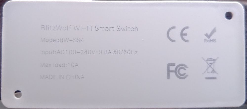 WiFi реле на 2 выхода Blitzwolf BW-SS4