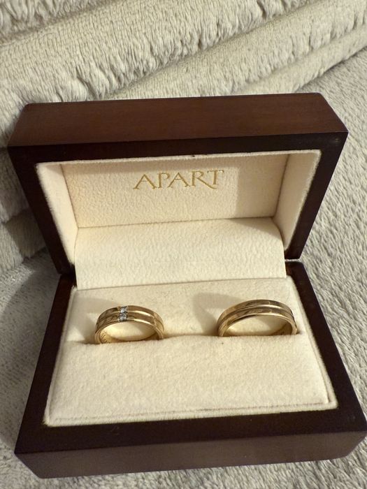 Obrączki Ślubne Apart 5mm Żółte złoto cyrkonia Soczewka