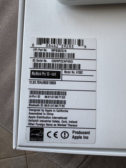 MacBook PRO 13cali 2017 rok jeden wlasciciel, komplet