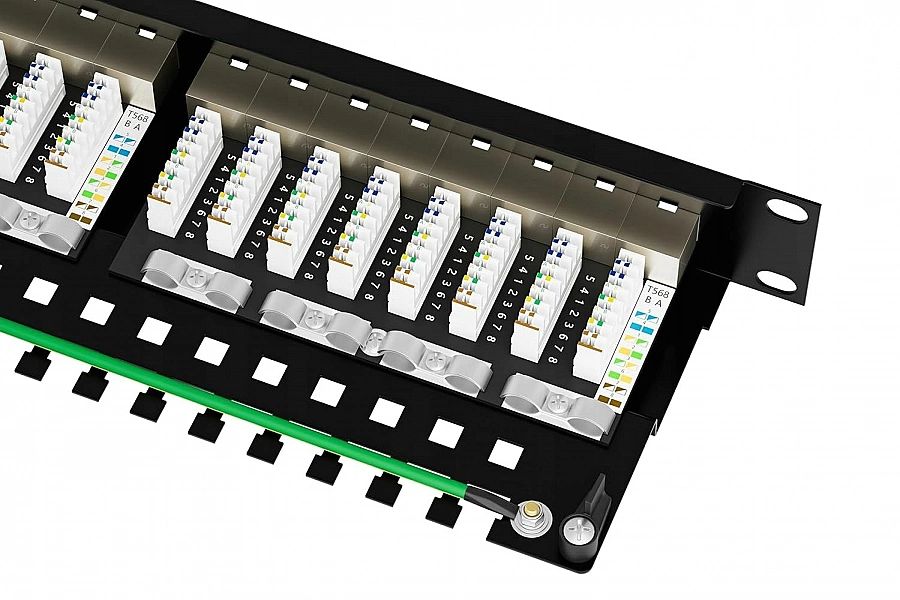 Panel Krosowy Patch Panel 24 Porty Cat7/10Gb Rack 19 Ekranowany Ftp Sw
