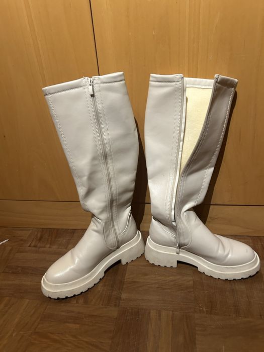 Botas cano alto brancas 37