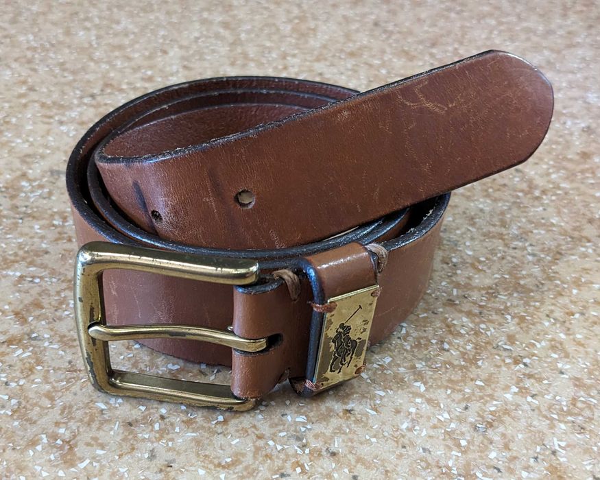 Винтажный кожаный ремень Polo Ralph Lauren