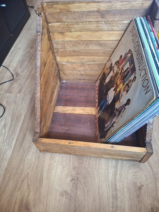 Caixa para discos vinil de madeira