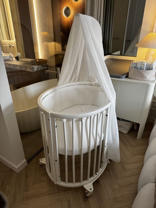 Łóżeczko Stokke Mini z baldachimem komplet zestaw