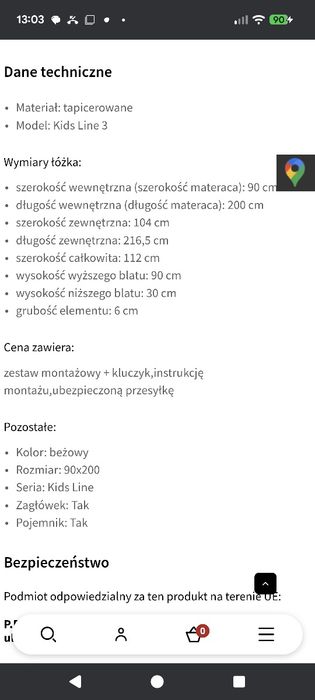 Łóżko pojedyncze tapczanik