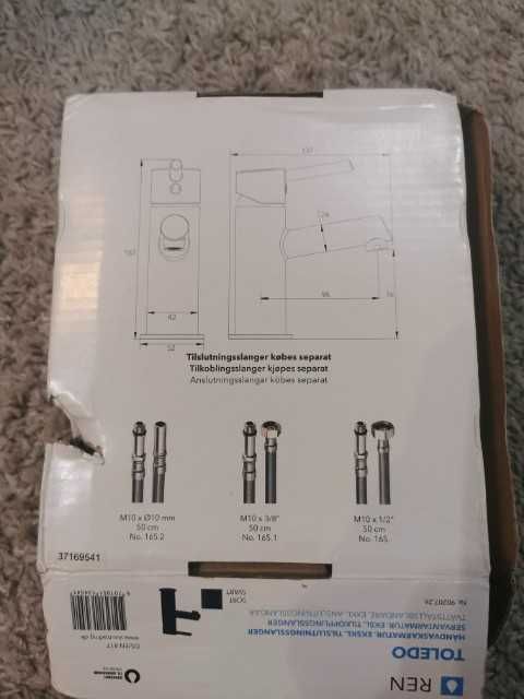 Kran mosiężny REN TOLEDO czarny mat.