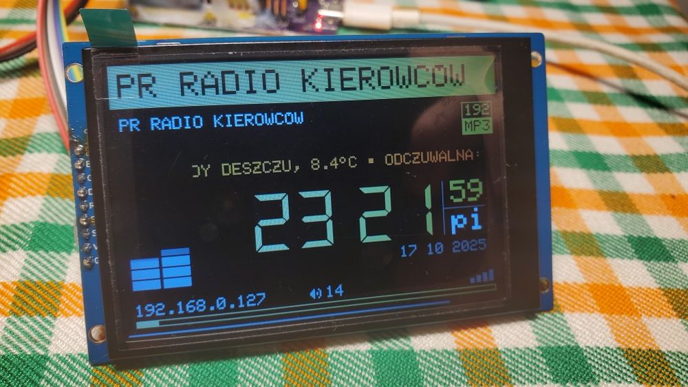 Radio internetowe ESP32 z wyświetlaczem TFT 3,5" • ponad 190 stacji