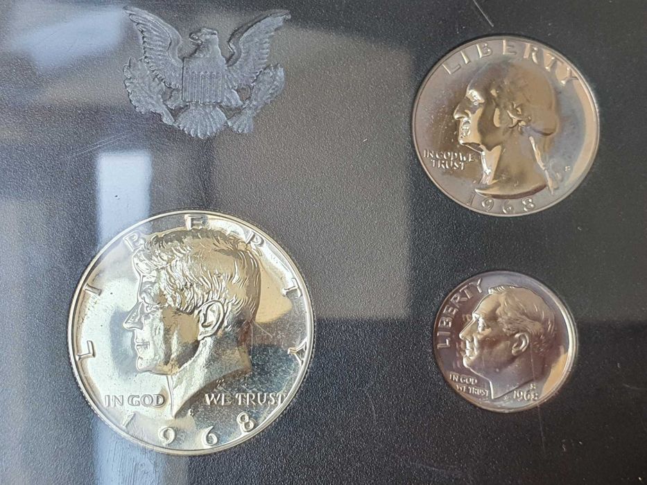 Річний Набір Монет США 1968 року якості Пруф (1968 United States Proof Set) у захисному пластиковому кейсі