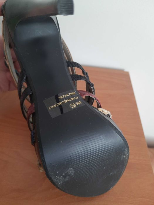 Buty szpilki sandałki gladiatorki kolorowe paski rozmiar 6,5