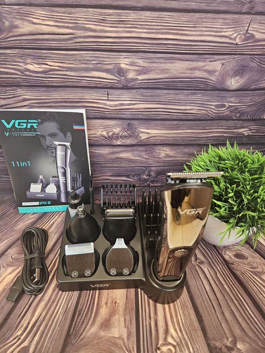 Набір Vgr 107 тример машинка стрижки волосся нос вуха насадки трімер