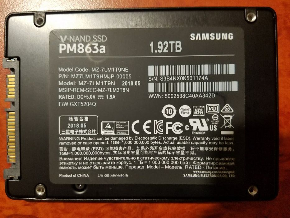 SSD диск Samsung pm863 850 Pro 2 TБ накопичувач SATA MLC